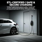 Level 1&2 EV Charger -16Amp Adjustable Current Home Charging Station with 110V-240V NEMA 6-20 Plug & 5-15 Adapter, 25FT Cable Portable Electric Vehicle Car Charger, SAE J1772 Charging Station for Home