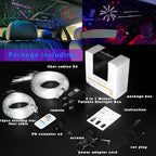 AZIMOM 4Colors 2 in 1 Meteor Twinkle Fiber Optic Starlight Headliner Kits 2000pcs 0.03in 13.1ft Fiber Strands,RGB Meteor Shooting Star 240pcs, Sound Remote APP Control Home Ceiling Car Headliner Decor