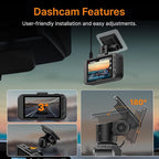 Miofive Dash Cam Front – 4K UHD Dash Camera for Cars, Built-in Bluetooth, 5G Wi-Fi, GPS, 3" IPS Screen, Night Vision, 140° Wide Angle, HDR, 24-Hour Parking Mode, G-Sensor(S1)