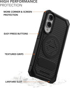 Rokform Rugged Case Compatible with Galaxy S25 Edge, Magnetic Cover with Twist Lock, Drop Tested Armor (Black)