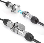 DALLUX Heavy Duty Vehicle Coil Trailer Cable with 2 Channel 4 PIN AV Connector Disconnect Kit for Truck Caravan Motor Home Backup Security Camera Monitor System