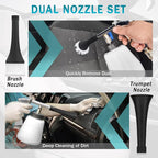 Car Cleaning Air Gun with 2 Nozzle Sets,Foam Bottle, Brush Head, Cleaning Sponge,Interior Cleaning Kit for Vehicle Upholstery, Carpet, and Seats