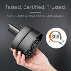 Lectron CCS to NACS Adapter for Tesla Model S, 3, X, Y & All NACS EVs (500A / 1,000V) – UL 2252 Certified CCS1 Fast Charger Adapter – Not Compatible with Cybertruck (Black)