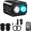 ATOKEE 20W Dual Color Dual Head Fiber Optic Light Box for Starlight Headliner, Twinkle Effect & Music Mode, Bluetooth App/RF Remote Control, Car Plug & Power Adapter, PG Connector & 3 Drill Bits