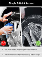 Fantasticlean 6PCS Car Wheel Cleaning Pro Kit, Tire Brush, Soft-bristled Rim Brush, Microfiber Bendable Brush, Double-Ended Detailing Brush, and Detailing Pads, Scratch-Free & Multipurpose