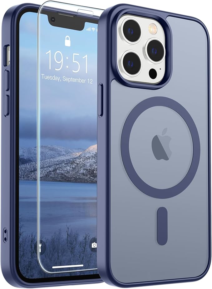 SUPFINE Magnetic for iPhone 12 Pro Max Case (Compatible with MagSafe) (Military Grade Drop Protection) Slim Translucent Matte Shockproof with Anti-Fingerprint Phone Case,Lavender Gray