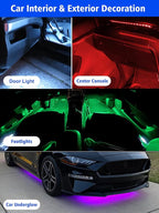 YM E-Bright 4Pcs Led Strip Lights for Car, 24inch Waterproof IP68 Car Underglow Strip Lights Decoration 36SMD 12V Led Interior Exterior Lights Strip for Cars Motorcycles Truck Golf Cart Boat - Yellow