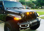 iJDMTOY 3pc Set Pre-Runner Style 12-SMD Amber Yellow LED Grille Clearance Light Kit Compatible with Jeep Wrangler JL or Gladiator JT