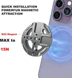 Magnetic Tripod Mount Adapter with 1/4" Threads & Multi-Angle Arri Holes, MagSafe Compatible Stand for iPhone 16 Pro Max, 15 Plus, 14, 13, 12 Mini - ME60 (MS60-GRY)