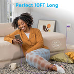 iPhone 17 16 15 Charger Fast Charging 10FT Cable, 30W USB C Charger Block for i Phone 15 16 16e 17 Air Plus Pro Max/iPad Pro/AirPods, PD USBC Power Adapter Wall Plug & Type C to C Cord (Purple, 10FT)