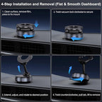 Jikasho Vacuum Magnetic Car Phone Holder for Magsafe, Hands-Free 360° Adjustable Suction Cup Phone Mount for Car/Gym/Mirror/Smooth Surface, Compatible with iPhone & Android (Black)