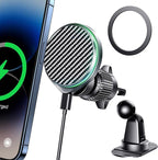Qifutan for 15W Magsafe Car Charger Fast Charging Automotive Ultra Magnetic Car Phone Holder Dashboard Vent Wireless Car Charger Fits for iPhone 15 14 13 12 Pro Max Android Smartphone