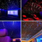 Upgraded 16W Starlight Headliner Kit LED Star Ceiling Stars Fiber Optic Lights Kit 500pcs Sound Activate APP/Remote Control 0.03in 6.5ft Fiber Strands Small Size Star Lights for Car/Home/Party