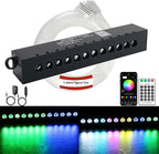 AZIMOM RGB 12LED Meteor Shooting Star Kits 96pcs 0.04in 9.8ft Colorful Shooting Star Fiber Optic Meteor Kits for Car Home Roof Ceiling