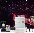 AKEPO 16W Dual Head Twinkle Fiber Optic Lights Kit, Car Home Use Star Ceiling Sky Light RGBW Twinkle APP Control Music Activated Light Engine+860pcs of Mixed Diameter Fibers 9.8ft/3m+Remote