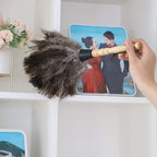 Midoneat Natural Gray Ostrich Feather Duster,2 Packs,Car Duster Interior/Exterior Cleaner, Cleaning for Blinds Kitchen Keyboard Office, Smart and Soft and Fluffy (Gray)