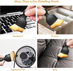 Car Interior Cleaning Brush Car Duster Interior with Ultra Soft Bristles Auto Detailing Brushes Dusting Car Accessories for Dashboard, AC Vents, Leather, Scratch-Free (2Pack)