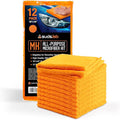 Suds Lab Premium Microfiber Towels for Car Detailing, Cleaning, Washing, Polishing - 16"x16" Ultra-Soft, Edgeless, Scratch-Free Cloth, Dual-Weave, Pack of 12