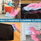 TEAWOO Microfiber Cleaning Cloths-18 Pack, Cleaning Rags, Microfiber Towels for Cars, Home 5 Colors Assorted (12x12 inches)