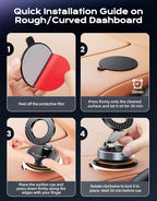 Viccux 2026 Upgraded Vacuum Magnetic Phone Holder for Car [89LB Vacuum Suction+2400GF Strong Magnetic] 360° Adjustable Car Phone Holder for MagSafe, Dashboard Suction Cup Phone Mount for iPhone 17/16