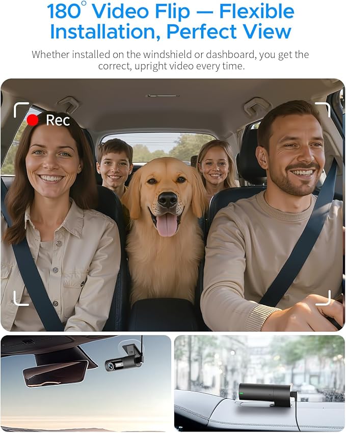 KAWA 3K Dash Cam Front, 32GB SD Card Included, Voice Control, Built-in Wi-Fi, 24/7 Parking Mode, G-Sensor, Night Vision, Loop Recording, App Control, 3K Dashcam for Cars, Truck, RV, SUV, Van