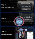 LIHAN Bluetooth 5.4 Car Adapter FM Transmitter, USB-C PD 30W & QC3.0 18W Fast Charging, HiFi Bass EQ, CVC Hands-Free Calls, Siri Google Assistant, Wireless Radio Adapter for 12V/24V Cars/Trucks/Vans