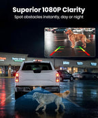 AUTO-VOX 6 Inch Solar Backup Camera Wireless: 2 Minute Install, 16:9 1080P HD Monitor, Dual Channel Split Screen, Clear Live View, DVR Recording, IP69K Waterproof Back up Camera for Car,Truck, Trailer