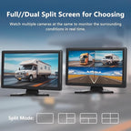 4 Channel Backup Camera System,Touchable 10.1 inch Monitor with DVR Loop Recording, IP69 Waterproof, Nightvision 1080P Camera for RV/Truck/Trailer Pickup, Wired (Cigarette Charger &128G)