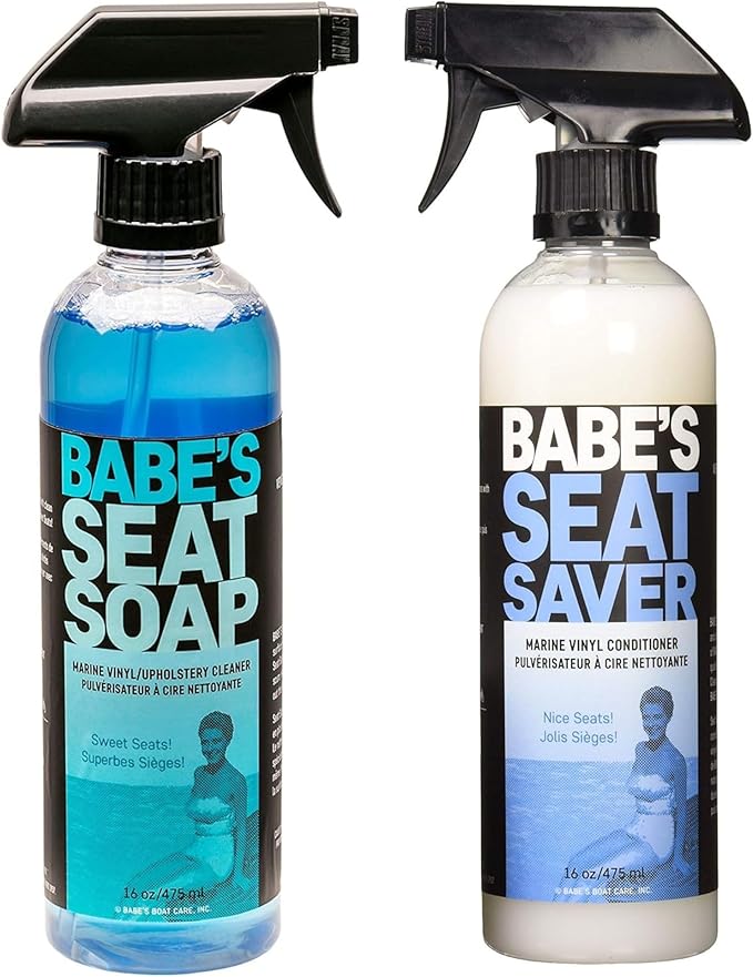 Babe’s Seat Soap & Seat Saver Pint Bundle – Marine Vinyl Cleaner and Conditioner for Boat Seats & Upholstery | Interior Care Kit for Vinyl Surfaces | Compact Size for Small Boats or Travel