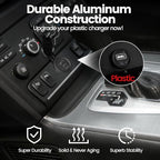 72W 3 Port 12V USB Outlet, Dual PD3.0 Type-C & QC3.0 Aluminum Car Charger, Multi Port USB Power Socket Cigarette Lighter Replacement for RV Camper Truck Boat Golf Cart (2Pcs)