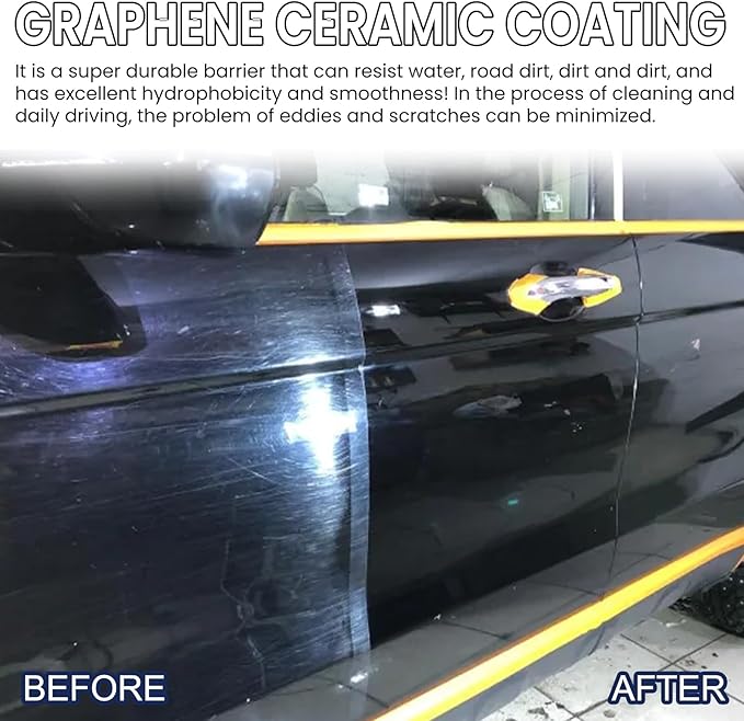 Graphene Ceramic Car Coating Kit, 70ml, Ultra High Gloss & Shine Protection with Application Accessories