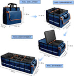 GDNasist Car Trunk Organizer and Storage with Removable Leakproof Cooler Bag, 6 Removable Dividers for Custom Space, Collapsible Trunk Storage with Non Slip Bottom, Foldable Cover for SUV, Jeep, MPVs