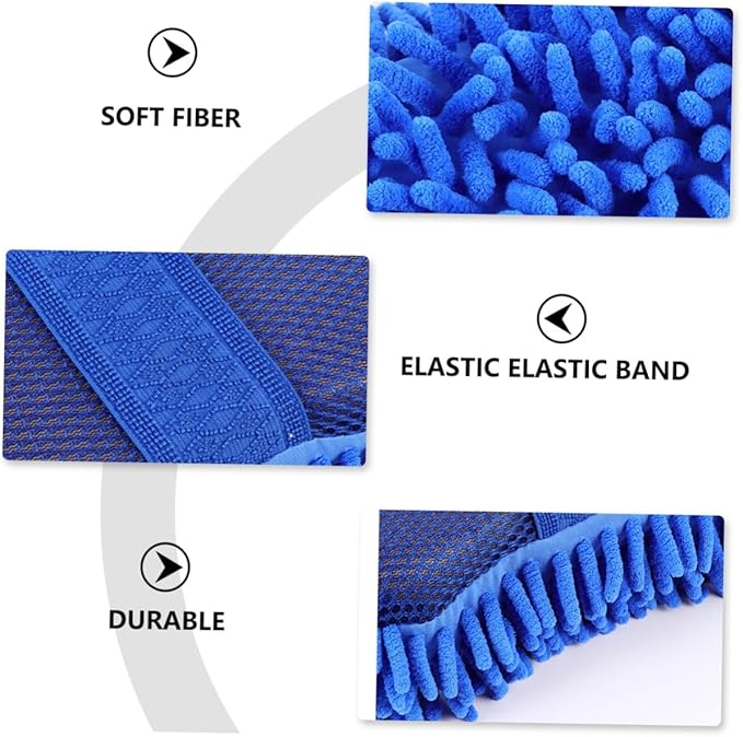 Amosfun 2Pcs Auto Cleaning Gloves Lightweight Car Wash Mitts Durable and Practical Car Cleaning Tool for Vehicle Detailing Convenient Storage and Use