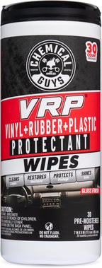 Chemical Guys VRP, Vinyl, Rubber, Plastic, Shine & Protectant Canister Wipes, Great For Cars, Trucks, SUVs, RVs, & More (30 Ct) - PMWCTVD10730