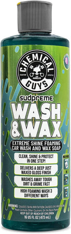 Chemical Guys CWS10216 Sudpreme Wash & Wax Extreme Shine Foaming Car Wash Soap (Safe for Cars, Trucks, SUVs, Motorcycles, RVs & More) 16 fl oz