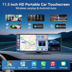Carplay Screen for Car, Largest 11.5" Wireless Carplay & Android Auto Screen with 4K Dashcam / 1080P Rear Camera, Compatible with A-pple Carplay, Bluetooth, FM, TF Card, Voice Control, Navigation