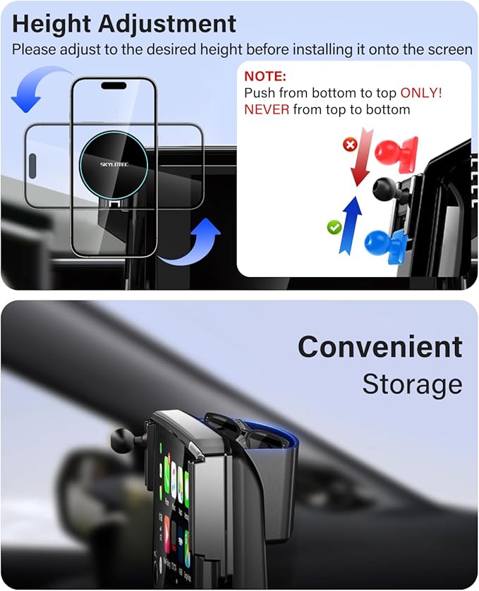 SKYLOTEC Phone Holder for BMW X2 2022 2023 Accessories 10.25-Inch Screen Fixed Clip, Car Magnetic Phone Mount Compatible with MagSafe, Strong Magnets Fast Wireless Charger Cell Phone Base