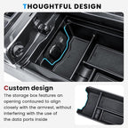 5PCS Center Console Organizer Tray and Wireless Charging Mat Compatible with 2026 Toyota RAV4 Armrest Bottom Tray Cup Holder Center Console Silicone Pad Interior Accessories(Not for Limited)