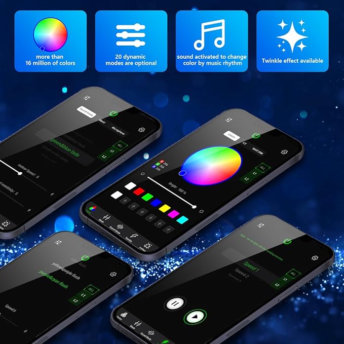 AMKI Dual Color 20W Twinkle Sound Mode RGBW Dual Port Light Source Engine Driver Remote/APP Control Starlight Box Motor for Fiber Optic Star Ceiling Light Kit