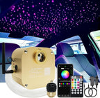 AKEPO 16W RGBW Twinkle APP Control Fiber Optic Lights, Music Activated+430pcs*9.8ft/3m (0.03+0.04+0.06in) Mixed Optical Fibers+Remote for Starlight Headliner Car Truck/Home Star Ceiling Light Kit