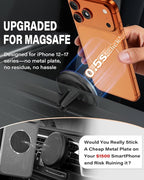 A2C 2 Pack Slim Magnetic Phone Holder for Car, Rental Car Essentials for Travel, No Assembly, Compact, One-Hand Operation, Easy Removal, Reusable, Upgraded Air Vent Phone Mount Compatible with MagSafe