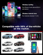 Kairiyard Wireless CarPlay Adapter for iPhone and Android Auto, 2-in-1 Convert Wired to Wireless Car Play Adapter, Plug and Play, No Latency, Fast and Stable Auto Connect, with USB/USB-C