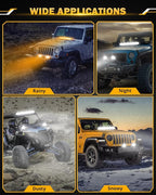 Auxbeam 20 Inch 420W LED Light Bar, 6 Modes Strobe Amber Lights Yellow Fog Light Dual Color Spot Flood Offroad Driving Lights, Memory Function LED Work Lights for Truck Car ATV