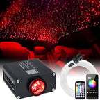 16W Car Home Starlight Headliner Kit, Twinkle & Sound Activate RGBW Fiber Optic Lights with APP & Remote Control, Star Lights for Ceiling Decoration, 600 pcs 9.8ft