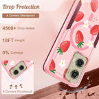 for Moto G Stylus 5G 2024 Case - Compatible with MagSafe Women Girls Cute Magnetic Phone Cover Girly Kawaii Strawberry Heavy Duty Shockproof Design for Motorola Moto G Stylus 5G 2024 Cases