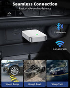 MoKo Wireless CarPlay Adapter for iPhone, 2025 Upgraded Mini Apple CarPlay Adapter, Convert Wired to Wireless, Fast Auto Connect, Stable & Low Latency, for iOS 10+ Cars with Factory CarPlay
