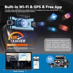 4K DashCam for Cars,4 Channel Car Dash Cam Front and Rear Inside with Voice Control,5G WiFi GPS, Night Vision, G Sensor, WDR, 24/7 Parking Mode Free 128G Card Loop Recording (Blue)