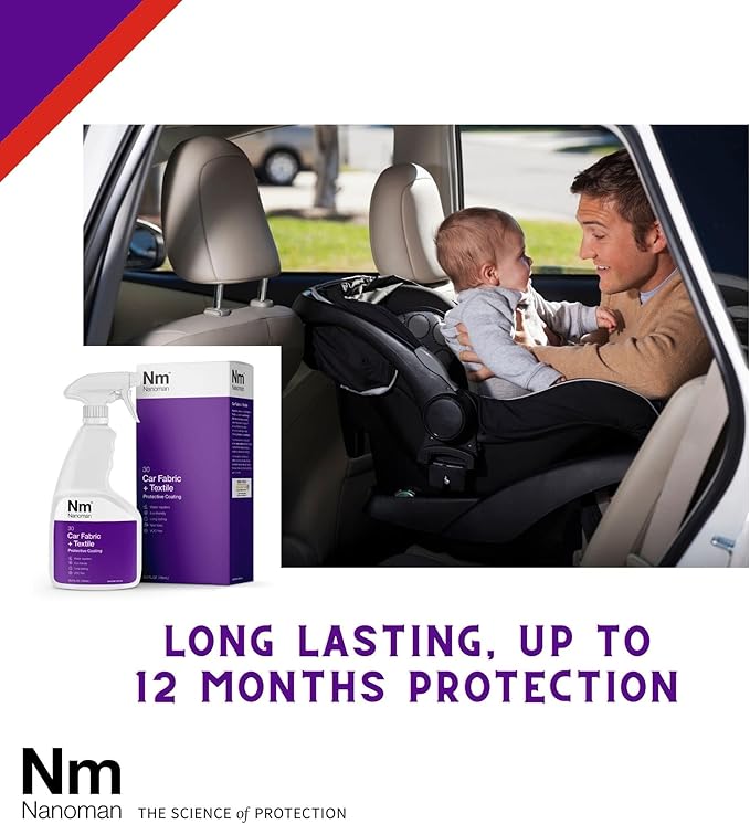 NANOMAN Car Fabric Protector Spray 750ml – Waterproof & Stain Guard for Car Seats, Carpets & Interior – Nano Coating, One-Coat Application, Best Value