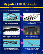 Car LED Strip Light,Motorcycle led Light Strip 30CM 15 SMD IP67 Waterproof Auto Interior Lights,for Home Decoration Car Motorcycles Boat Golf Cart Truck with 3M Tape(6PCS)