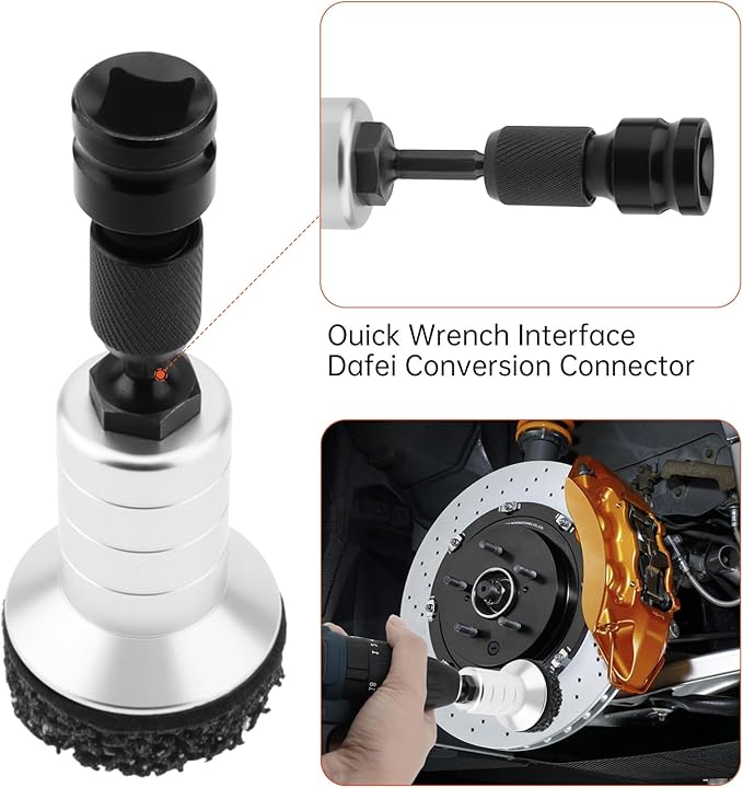 Wheel Hub Resurfacing Kit, Brake Hub Cleaning Tool with 10 Pads, Wheel Stud and Hub Cleaner Fits Power Drill or 1/2" Impact Driven Wrenches, Quick Rust Removal for Lug Studs and Rotors (Alloy Silver)